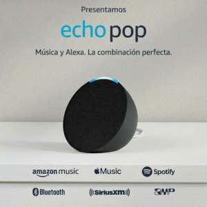 Amazon Echo Pop con Alexa Parlante Inteligente Compacto Bluetooth y WiFi Color Carbón Kavada