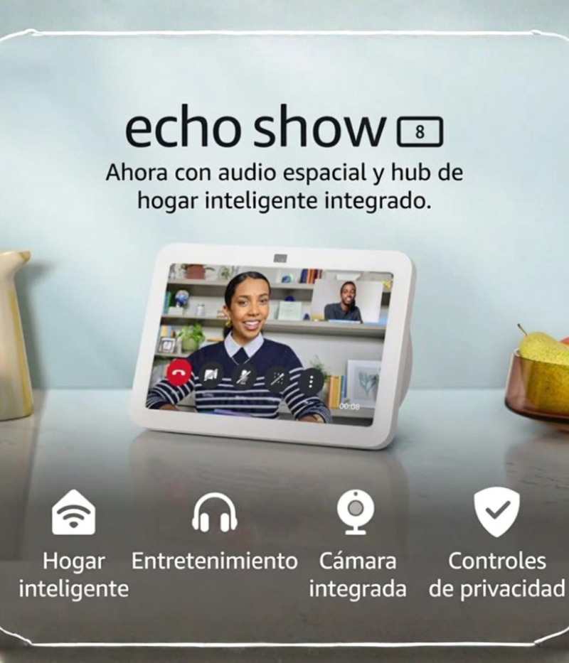 mazon Echo Show 8 (3ª Generación 2023) con Alexa Pantalla Inteligente HD de 8 kavada