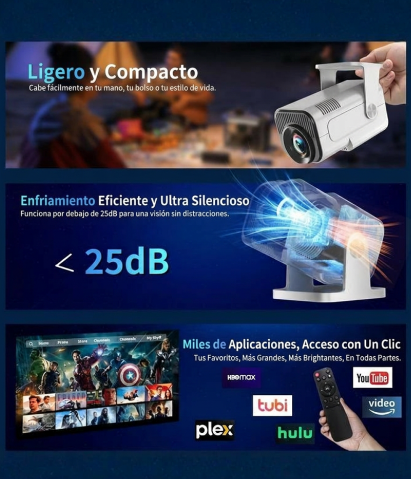 PROYECTOR HY320 MINI 4K kavada bodega mayorista colombia