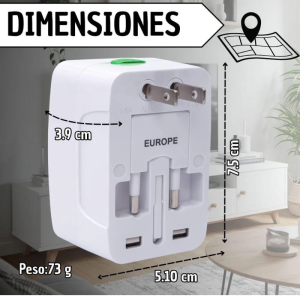 Adaptador Universal de Enchufe Internacional para Viajes Kavada Bodega Mayorista
