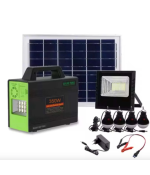 Sistema Solar Kavada Bodega Mayorista 350W GD-350M con Panel Solar, 4 Bombillo